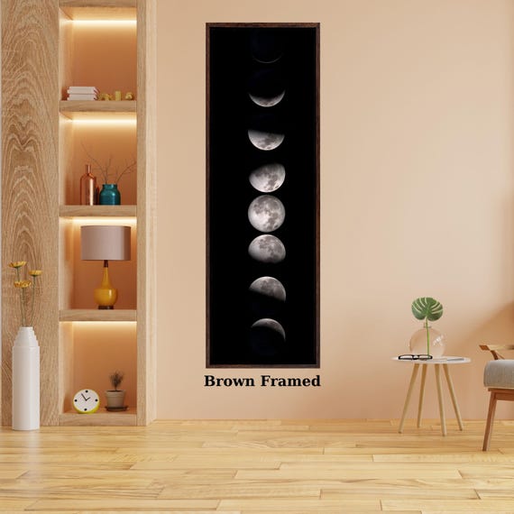 Moon Phases Canvas Wall Art – Lunar Eclipse Space Decor for Home & Bedroom Canvas Wall Office Print gift Astronomy Wall Art Lunar Eclipse