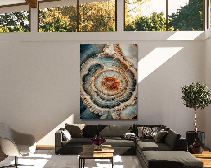Wood Texture Canvas Art, Abstract Tree Ring Print