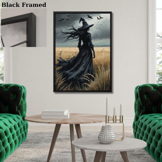 Gothic Decoration Canvas Wall Art, Halloween canvas Art, Halloween Decoration, Witch Art Print, Nature Witch Print, Victorian canvas Print