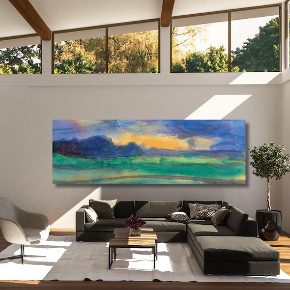 Emil Nolde Canvas Wall Art Landscape Under Blue Sky Bold Watercolor Style Wall Art Print, Vibrant Expressionist Nature Scene canvas