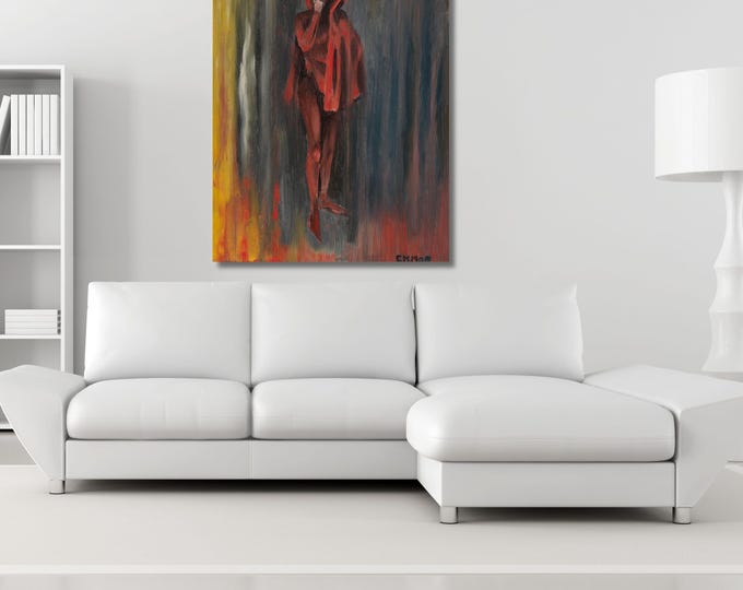 Edward Hopper "Satan in Red" Canvas Print, Vintage Art