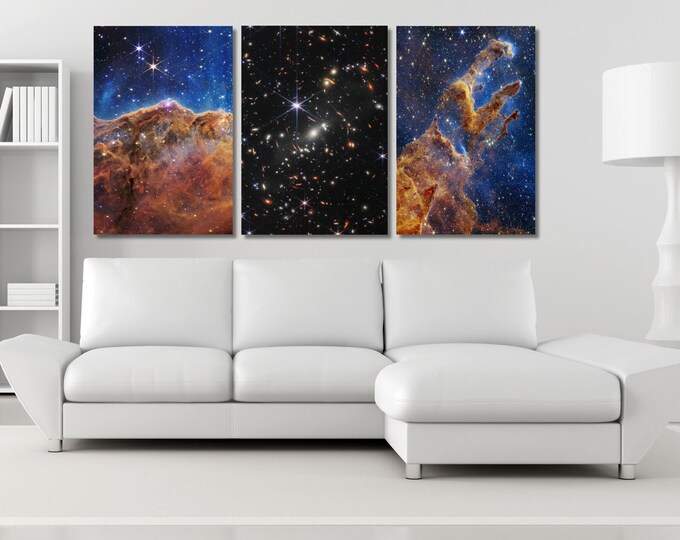 James Webb Telescope Canvas Art (Set of 3) – NASA Space Images