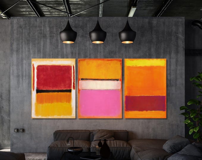 Mark Rothko Abstract Canvas Print Set, Minimalism Wall Art, Color Field Painting