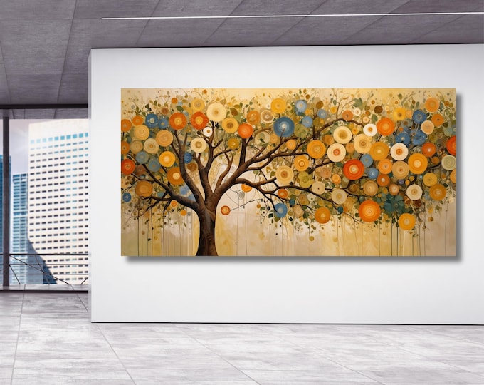 Gustav Klimt Tree of Life Canvas Wall Art Klimt Print, Klimt Canvas Poster, Gustav Klimt Poster, Klimt Exhibition Painting, Flower Garden