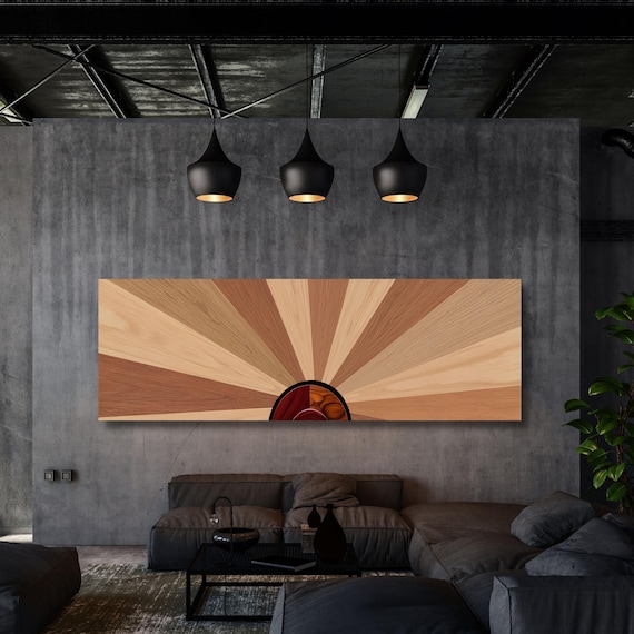Sunrise Wood Look Canvas Print – Rustic Bedroom Wall Art