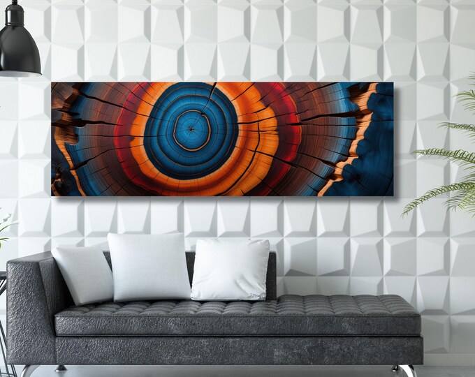 Nature-Inspired Tree Ring Canvas, Organic Wood Texture (Multiple Sizes)