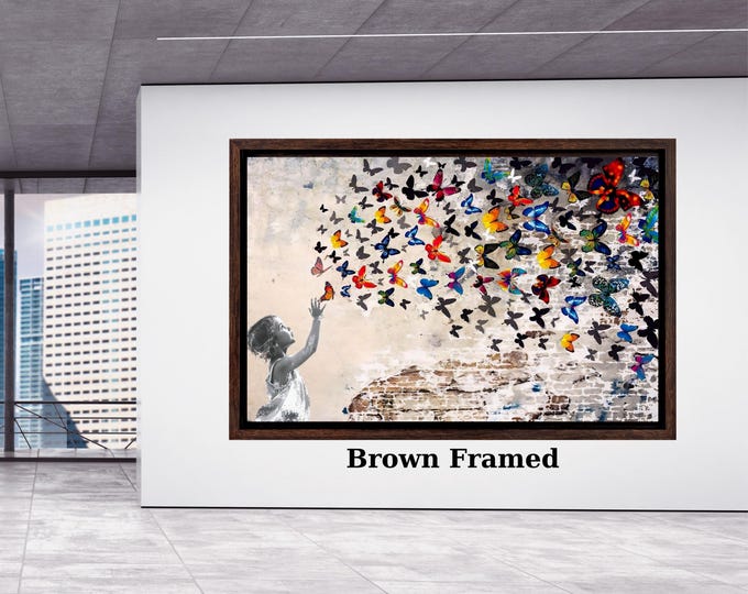 Banksy butterfly girl Canvas Art Graffiti Street Graffiti Art American Street Art,Banksy Graffiti Wall art wall hangings antique decor art