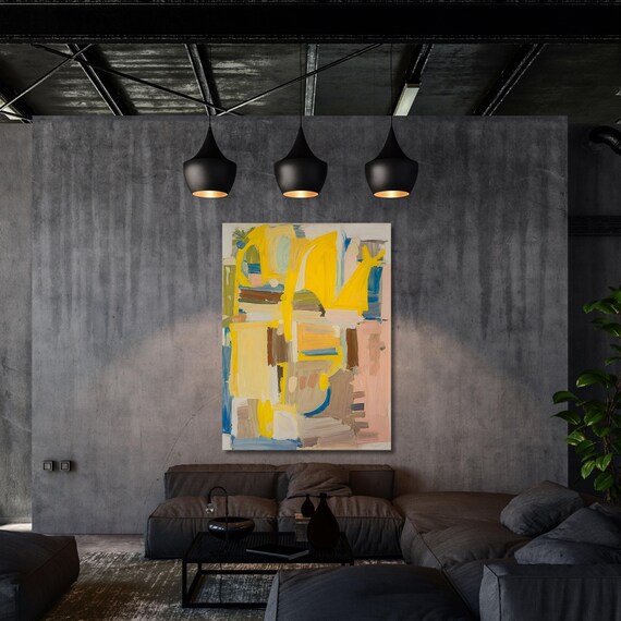 Willem Kooning style Canvas Wall Art Abstract Poster Art Fun Office Decor Abstract Poster Art Exhibition Painting, Abstract Market Wall Art