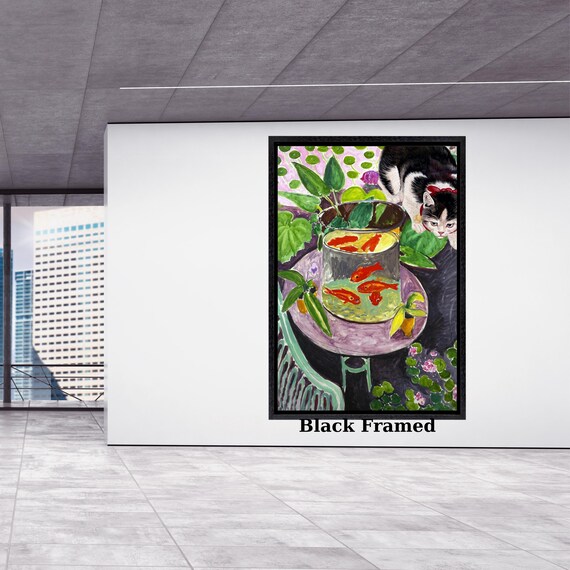 Matisse Goldfish and Cat Canvas Print: Modern Abstract Wall Art