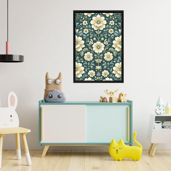William Morris and Klimt Style Canvas Wall Art Botanical Print Vintage Nature Pattern Elegant Greenery Decor Living Room or Bedroom Print