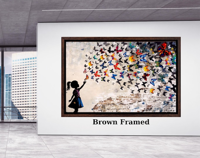 Banksy butterfly girl Canvas Art Graffiti Street Graffiti Art American Street Art,Banksy Graffiti Wall art wall hangings antique decor art