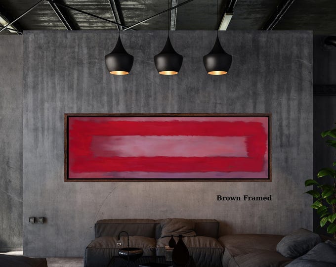 Mark Rothko Red on Maroon Canvas Print, Large Panoramic Abstract Expressionism