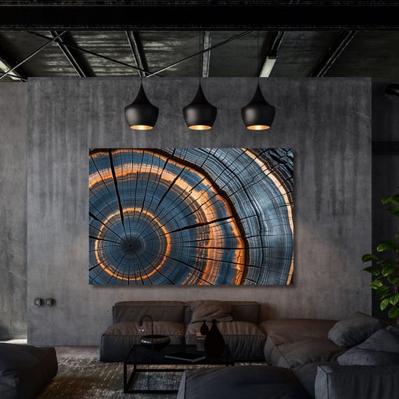 Colorful Tree Rings Canvas Wall Art Tree Rings Print Elegant Natural Wall Art  Echo Reduction  Modern Farmhouse Living Room Canvas Print