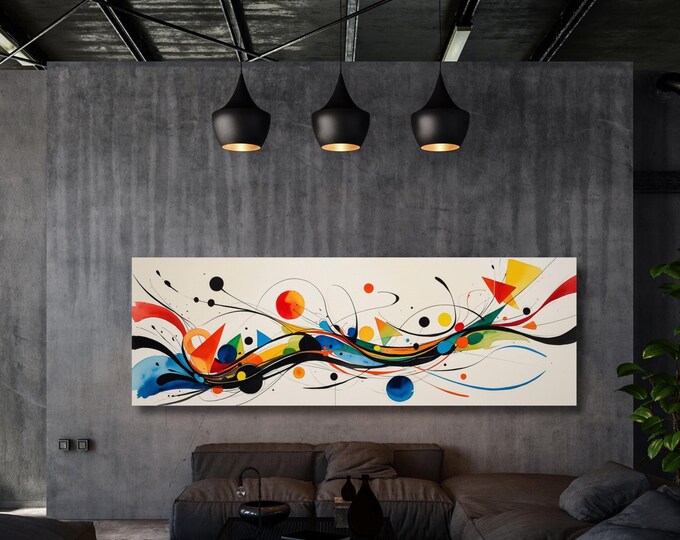 Kandinsky Style Abstract Canvas Art Print: Ready to Hang