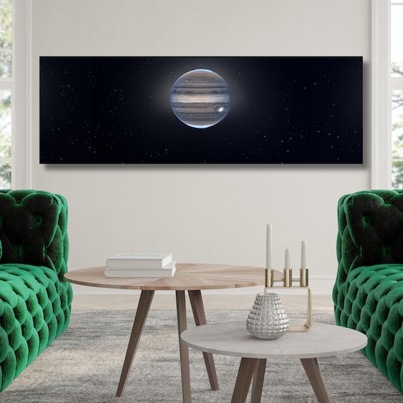 Panoramic NASA Jupiter Canvas Wall Art NASA images full Jupiter Space Canvas Moon Print, Extra Large Canvas Wall Art Gift Space Canvas Art
