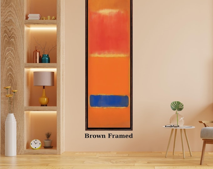 Mark Rothko Inspired Canvas Art, Vertical Abstract Wall Art, Framed Exhibition Print