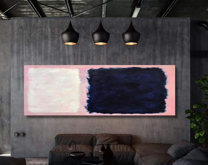 Panoramic Rothko Style Canvas Art: Large Vintage Wall Decor