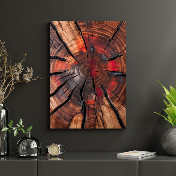 Tree Rings Canvas Wall Art Elegant Natural Wall Art Great Design Solution for Echo Tree Ring Print stump,Tree ring Wood Canvas art Texture