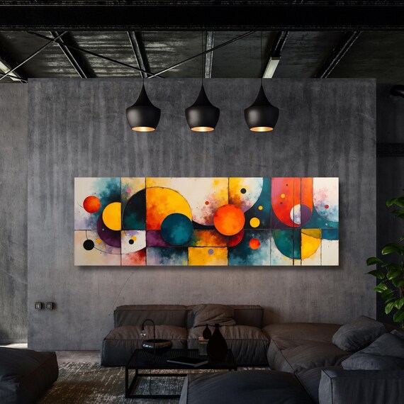 Wassily Kandinsky style Canvas Wall Art,A Gallery Exhibition ART Kandinsky Canvas Print Home Decor Kandinsky Canvas Art Ready to Hang Canvas
