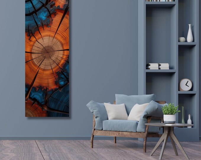 Rustic Tree Rings Canvas Art – Earth Tone Wood Texture Print