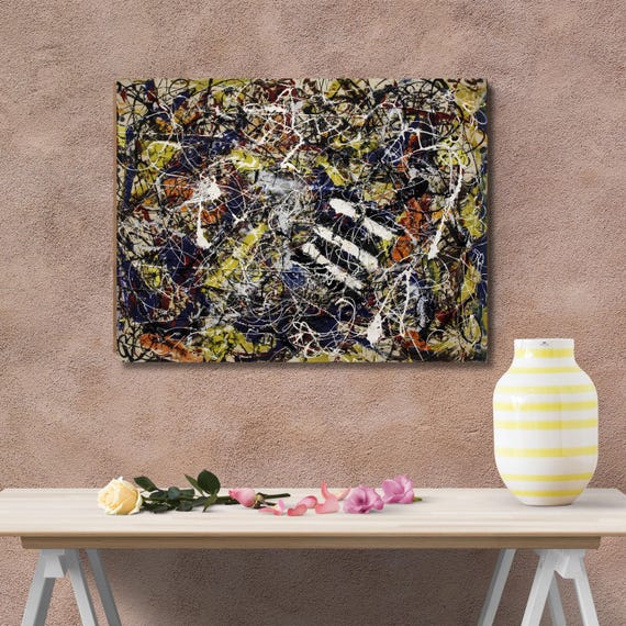 Jackson Pollock Number 17A Canvas Print, Abstract Expressionist Wall Art