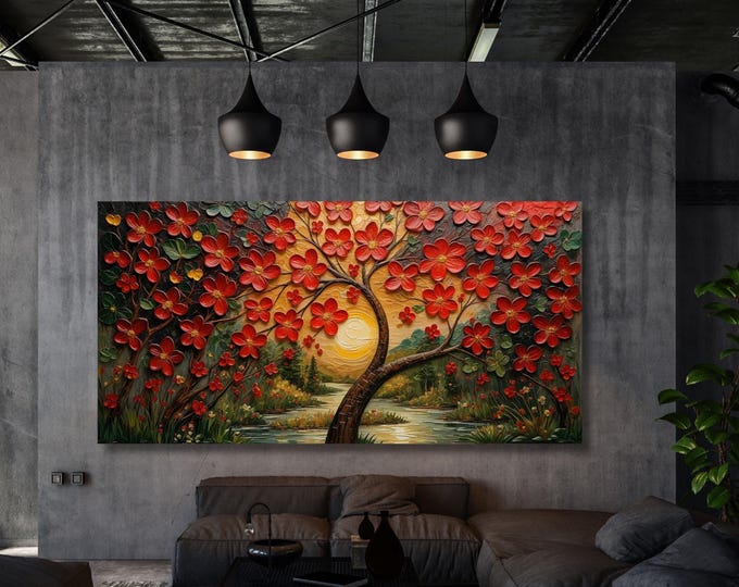 Gustav Klimt Tree of Life Canvas Wall Art: Extra Large Ready to Hang