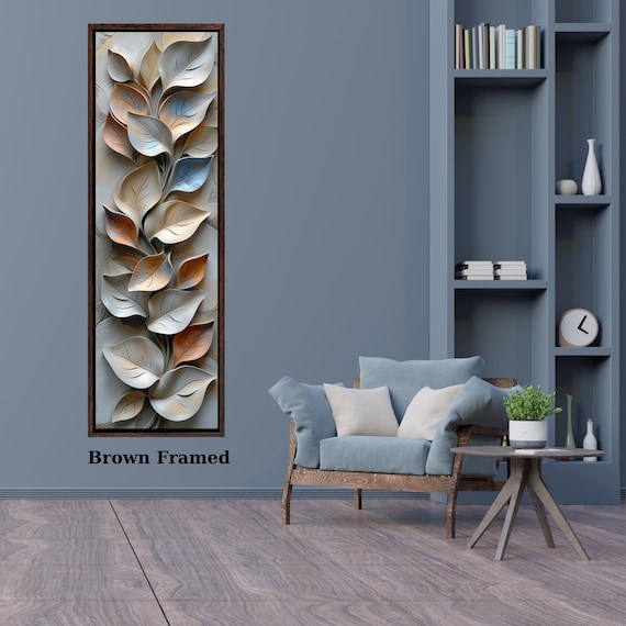 Long Narrow Canvas Wall Art Vertical Nature Print Tall Modern sun Tree or Mountain Wall Decor for Hallway,Entryway Small Space Styling Print