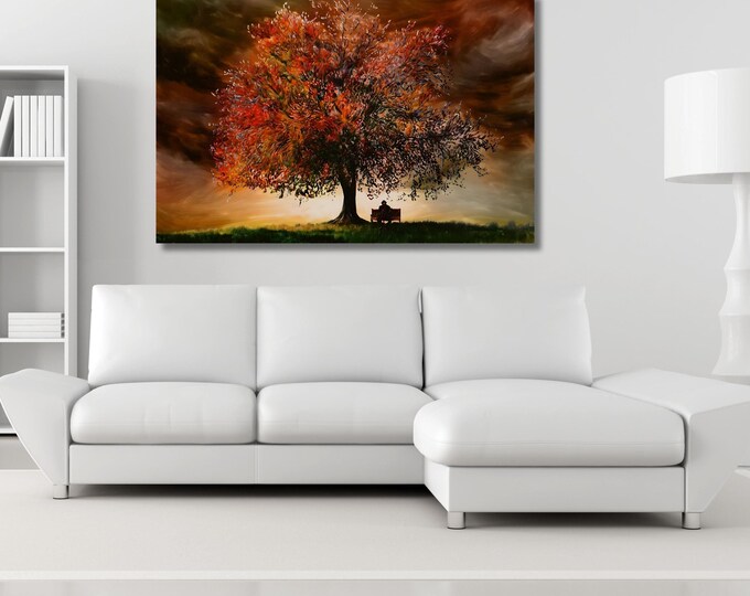 Tree of Life Canvas Art: Gustav Klimt Inspired Watercolor Print