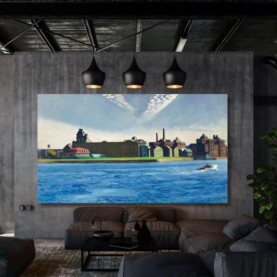 Blackwell's Island Edward Hopper 1928 Canvas Wall Art Hopper Print, Hopper Canvas Poster, Hopper Poster, Hopper Exhibition Painting Hopper