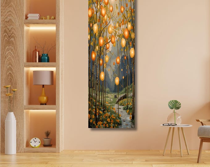 Vertical Canvas Print: Modern Tree, Hallway Nature Art