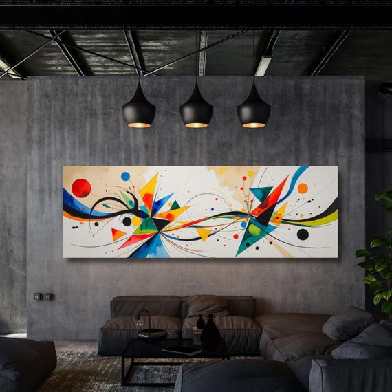 Wassily Kandinsky style Canvas Wall Art,A Gallery Exhibition ART Kandinsky Canvas Print Home Decor Kandinsky Canvas Art Ready to Hang Canvas