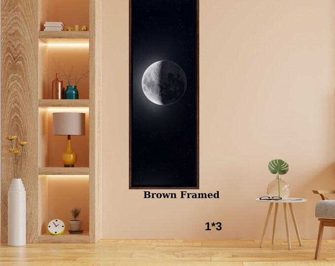 Long Panoramic Moon Canvas Art: NASA Full Moon Poster, Space Print