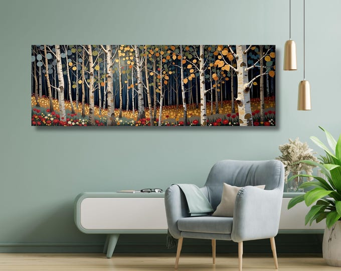 Klimt Birch Tree Canvas Print: Yggdrasil Celtic Art