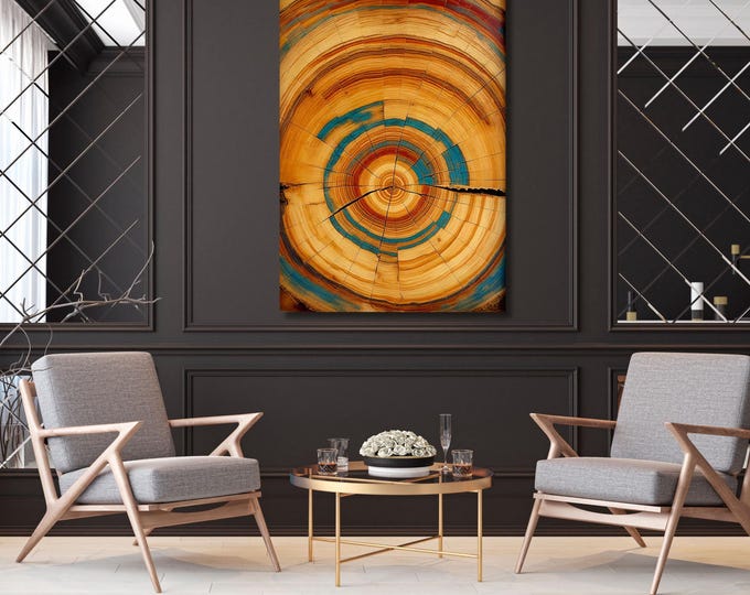 Tree Ring Canvas Art Print, Wood Texture Wall Decor