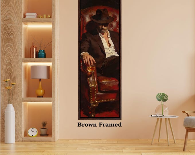 Mafia Boss Narrow Canvas Print, Tall Vertical Wall Art
