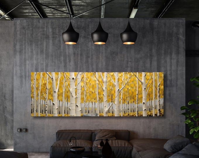 Klimt Style Birch Tree Canvas Wall Art: Yggdrasil Celtic Decor