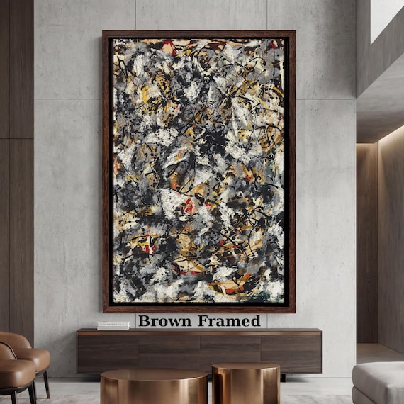 Jackson Pollock Composition with Red Strokes 1950 Canvas Print, Abstract Expressionist Wall Art