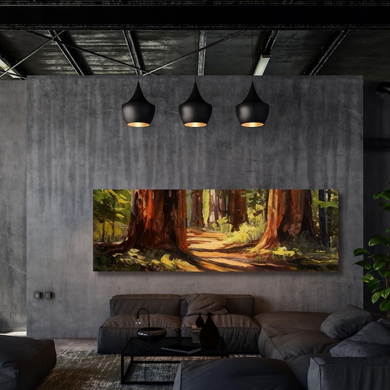 Panoramic Tree Rings Canvas Wall Art Elegant Natural Wall Art Great Design Solution for Echo Tree Ring Print of stump, Tree ring Canvas art