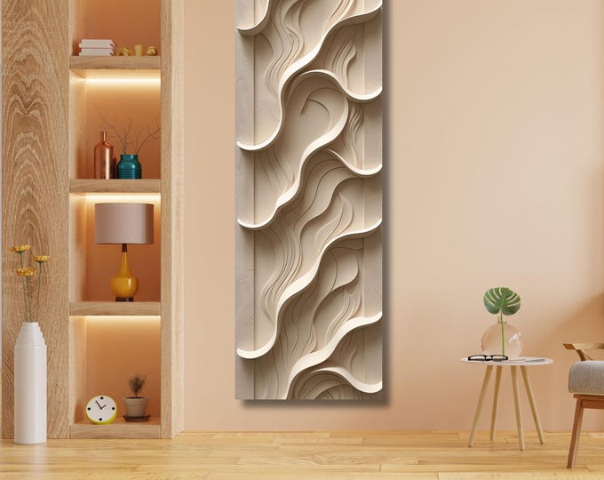 Long Narrow Canvas Wall Art,Tall Narrow wall art,Long Vertical Wall Art,Large vertical wall hangings antique decor Canvas paintings Wall Art