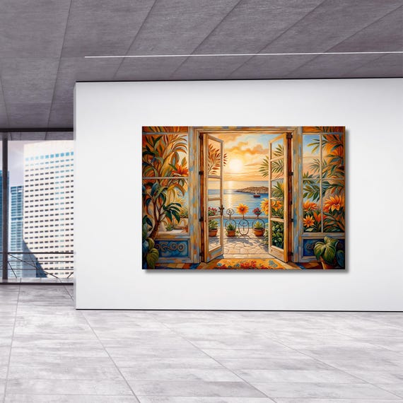 Open Window Henri Matisse Style Canvas Wall Art Henri Matisse Painting Sea Orange Matisse Window Klimt Canvas Oranges decor gift wall art