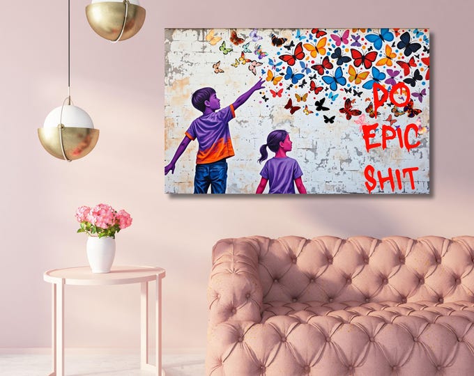 Motivational Quote "DO EPIC SHIT"Canvas Wall Art Motivational Wall Art, Great Gift, Graffiti Wall Art Gift Canvas Do Epic Shit Motivational