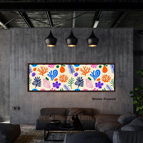 Panoramic Henri Matisse Style Colorful Flowers Canvas Print – Modern Floral Wall Art Decor