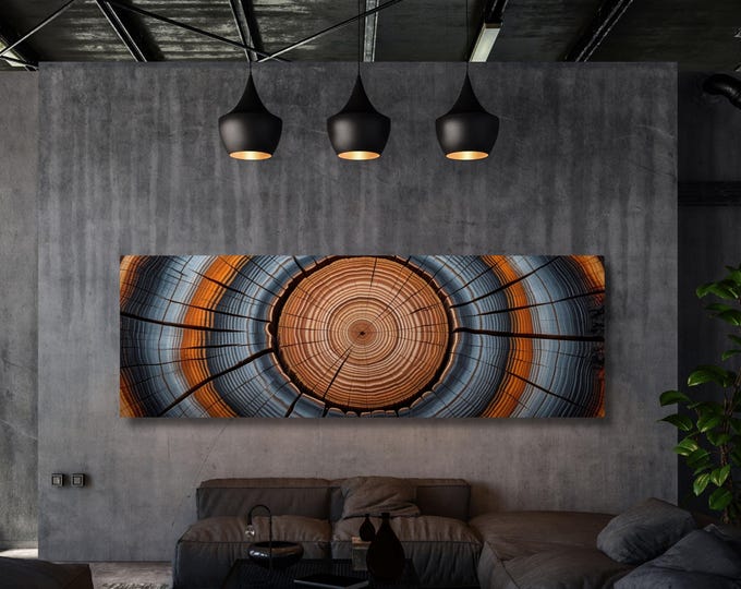 Tree Rings Canvas Wall Art: Elegant Wood Texture Print