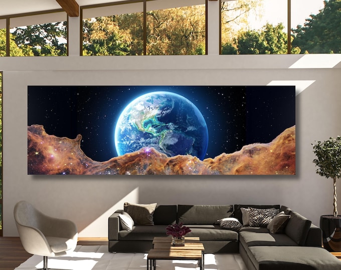 Panoramic James Webb Carina Nebula Canvas Wall Art NASA images World poster  Image Space Canvas Deep Field Images Space Gift Space Canvas