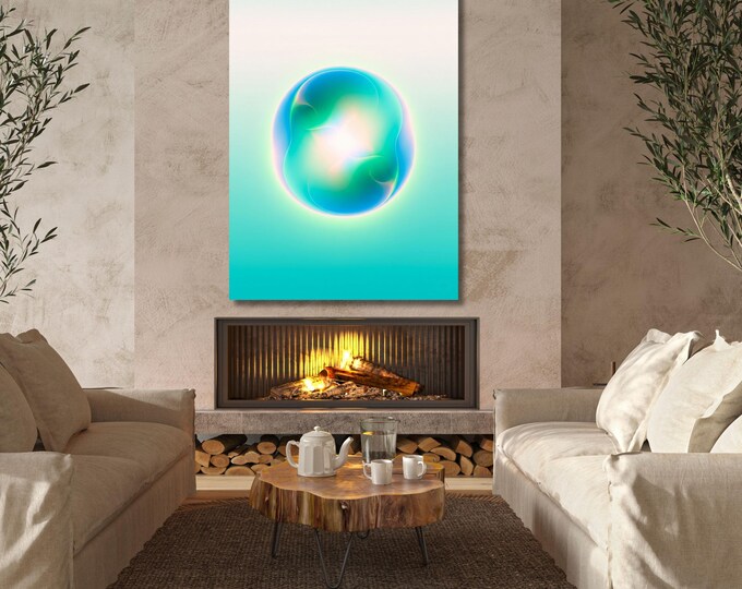 Boho Aura Canvas Poster: Spiritual Gradient, Warm Autumn Colors