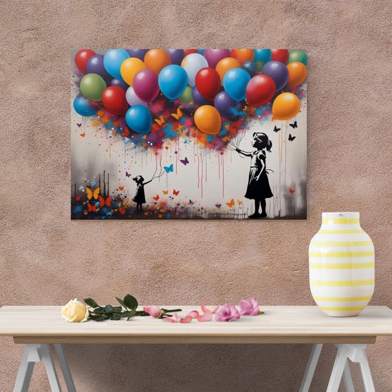 Urban Tree of Life Graffiti Canvas Wall Art – Banksy Style Nature Print