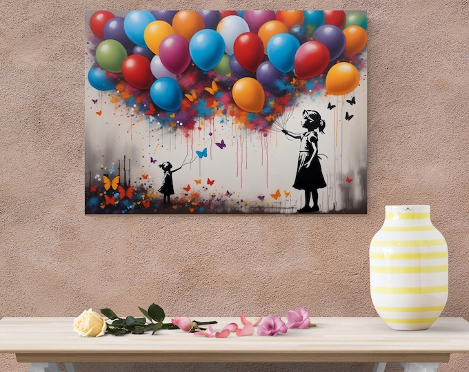 Urban Tree of Life Graffiti Canvas Wall Art – Banksy Style Nature Print