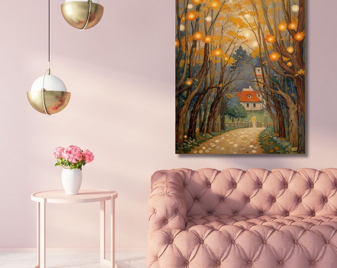 Klimt Flower Garden Canvas Print - Satin Varnish Finish