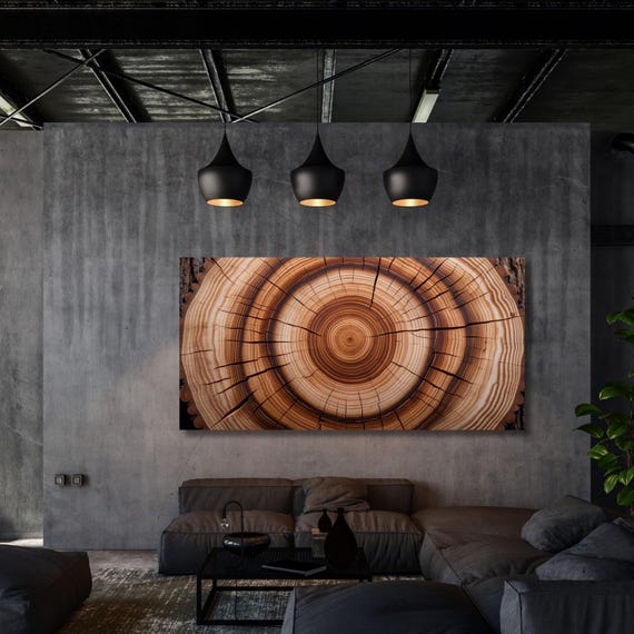 Tree Ring Canvas Wall Art: Natural Wood Texture Print