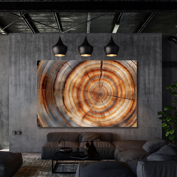 Wood Texture Wall Decor Wood Crack Abstract Natural Canvas Wall Art Great Design Solution Tree Ring Print of stump,Tree ring Canvas art gift